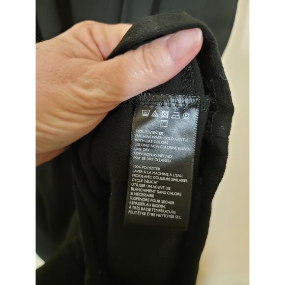 Silence + Noise Crepe Front-Pocket Romper Elastic Waist Lightweight Black Medium - Picture 6 of 6